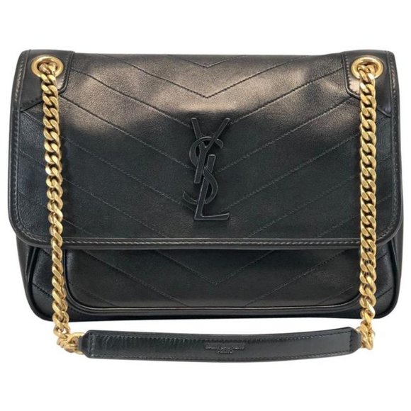 SAINT LAURENT Niki Medium Quilted Black Leather Shoulder Bag - Picture 2 of 12